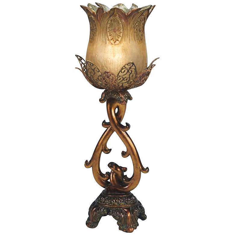 Image 1 Hand-Made Golden Tulip Accent Table Lamp