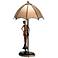 Hand-Made Umbrella Lady Accent Table Lamp