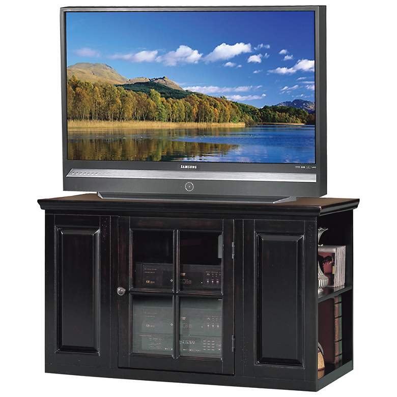 Image 1 Hand-Rubbed Black 42" Wide Plasma TV Stand