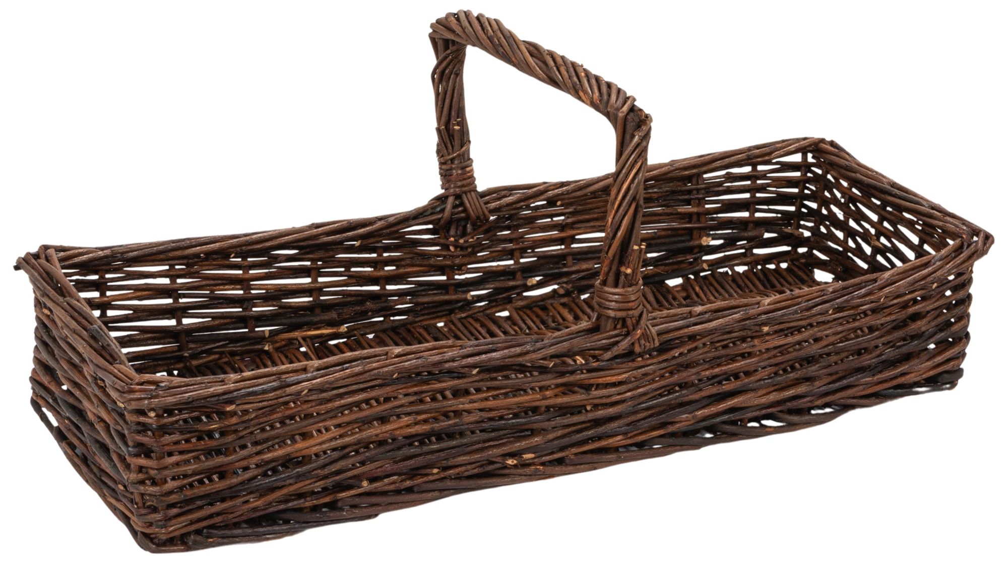 Image 2 Hand-Woven Reed Basket with Handle, Natural more views