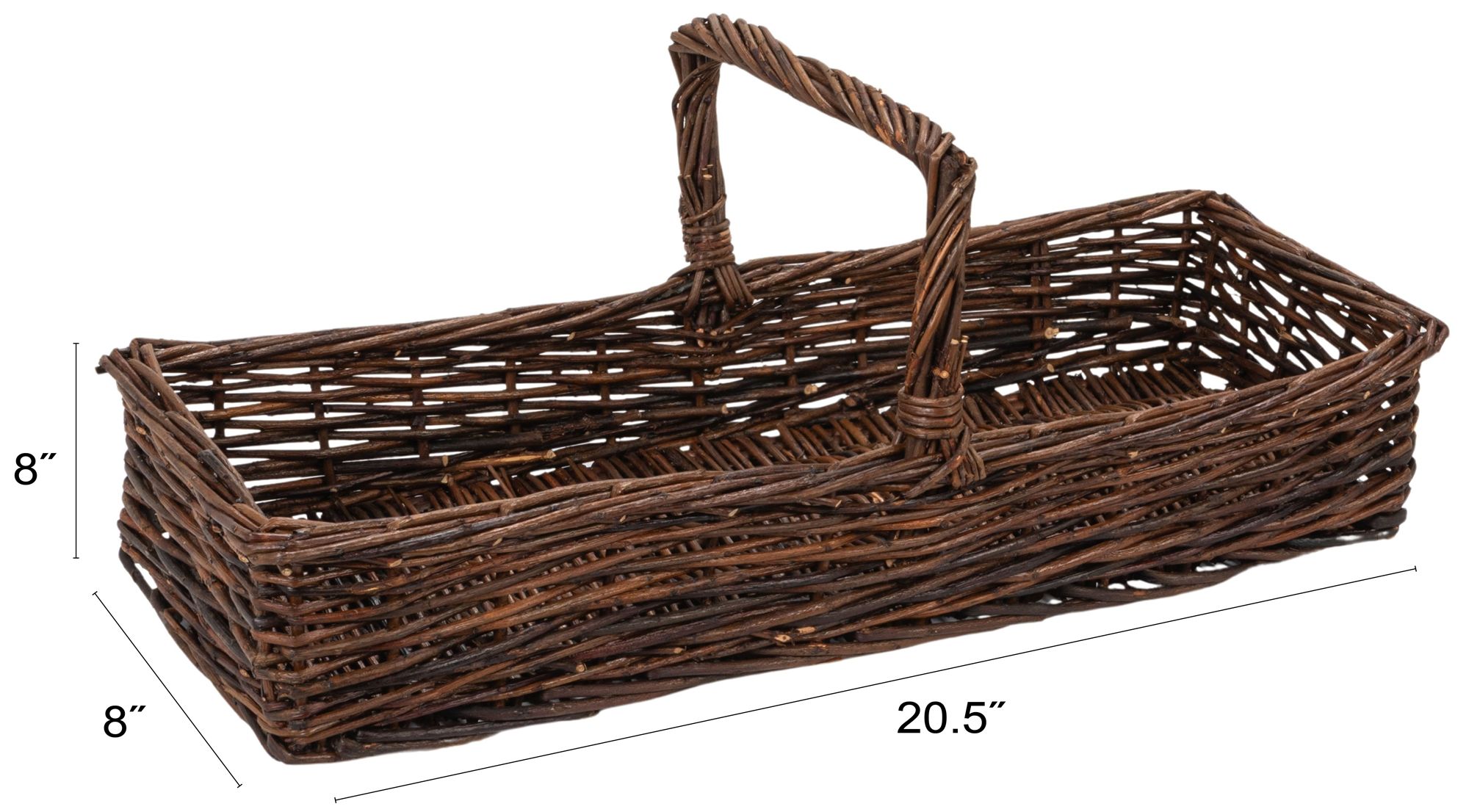 Image 4 Hand-Woven Reed Basket with Handle, Natural more views