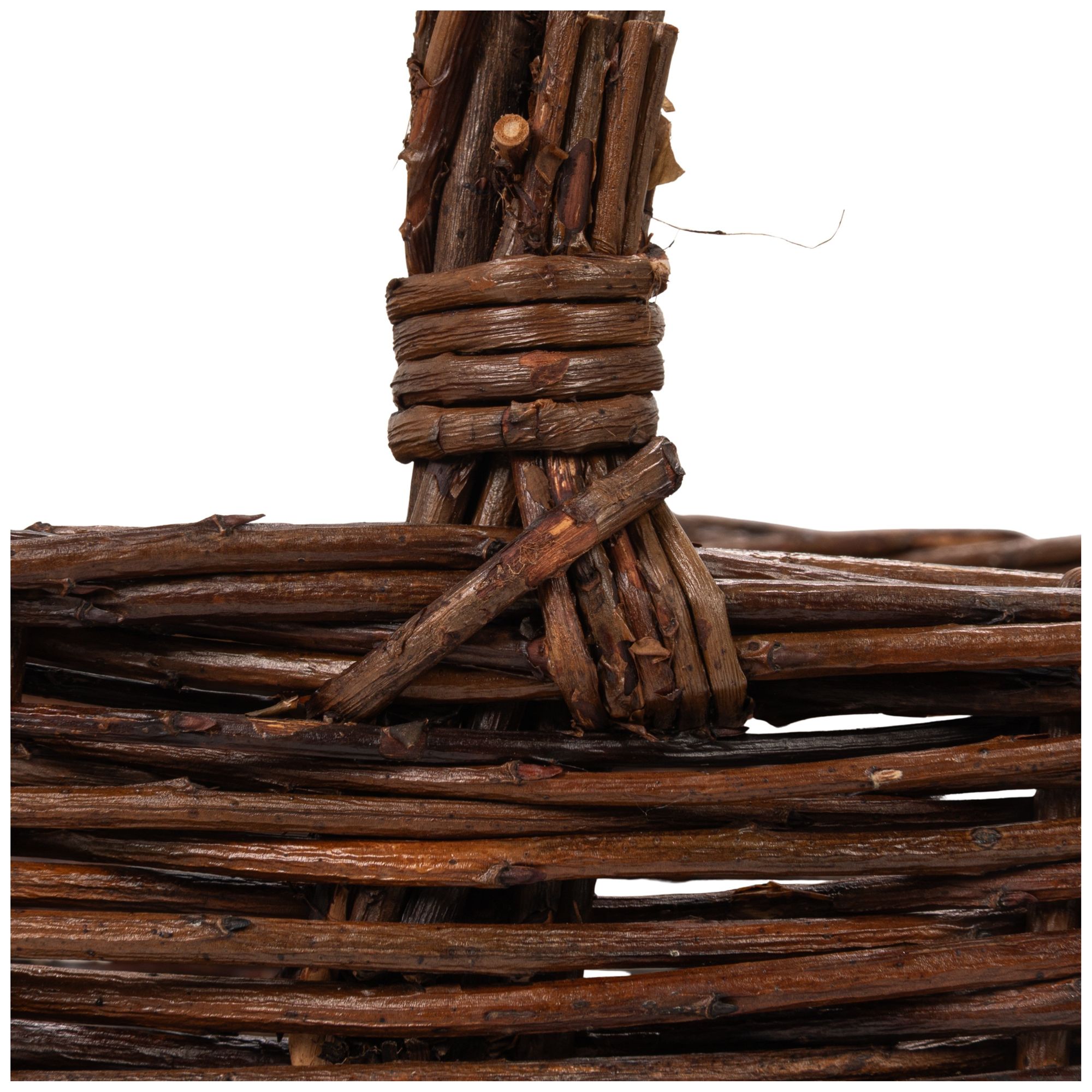 Image 6 Hand-Woven Reed Basket with Handle, Natural more views