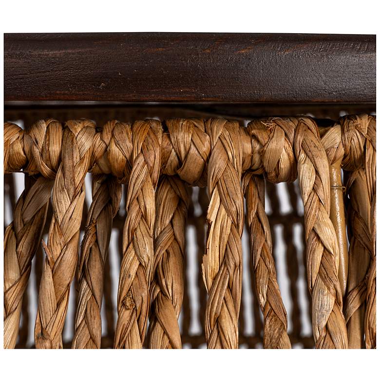 Image 5 Hand-Woven Seagrass and Pine Wood Round Side Table, Natural more views