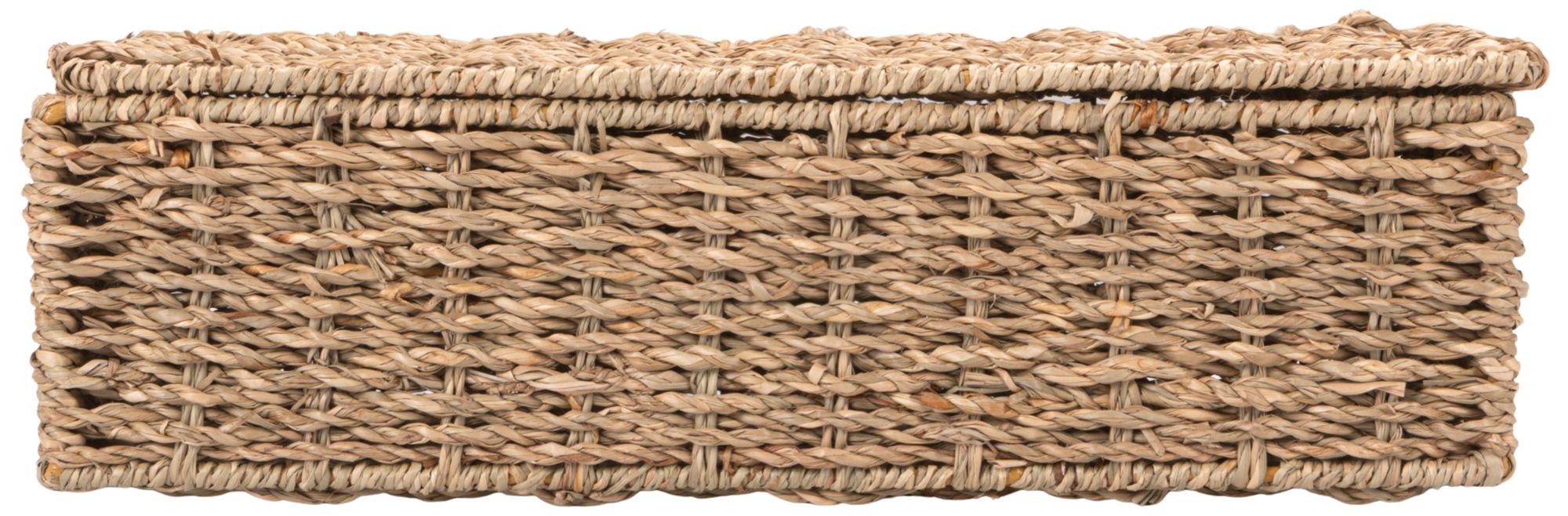Hand-Woven Seagrass Box with 3 Sections, Natural