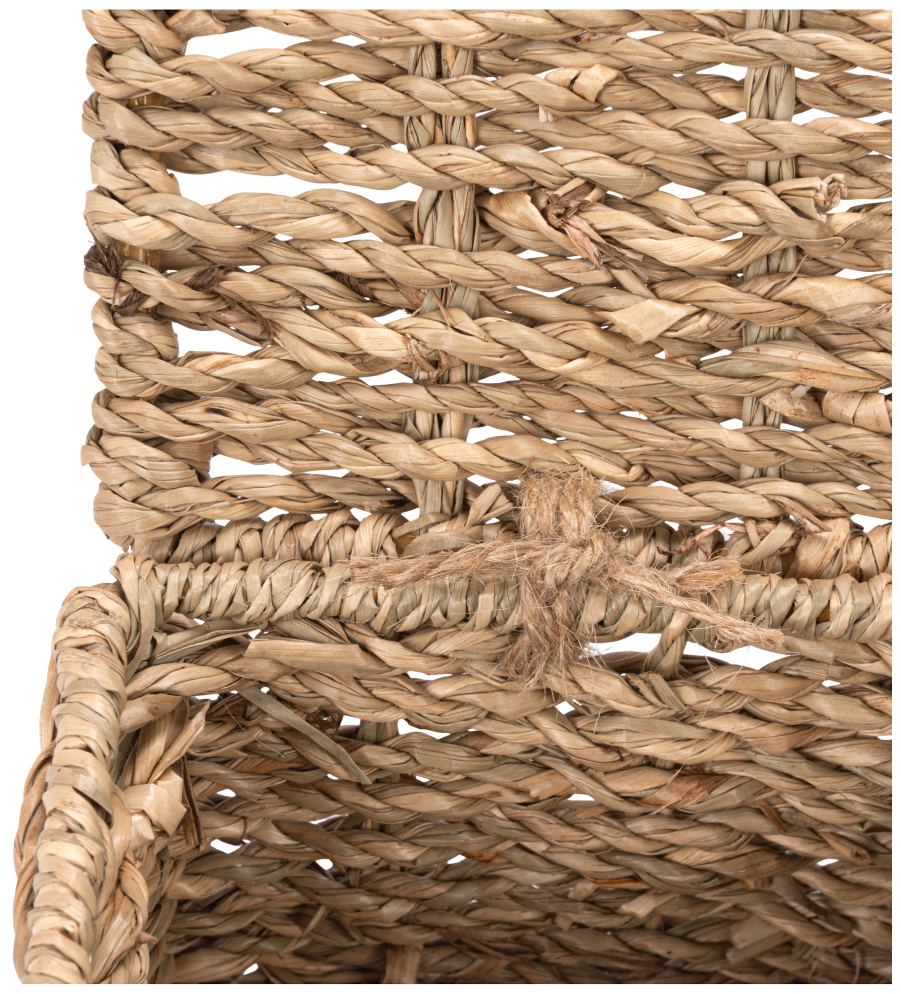 Hand-Woven Seagrass Box with 3 Sections, Natural