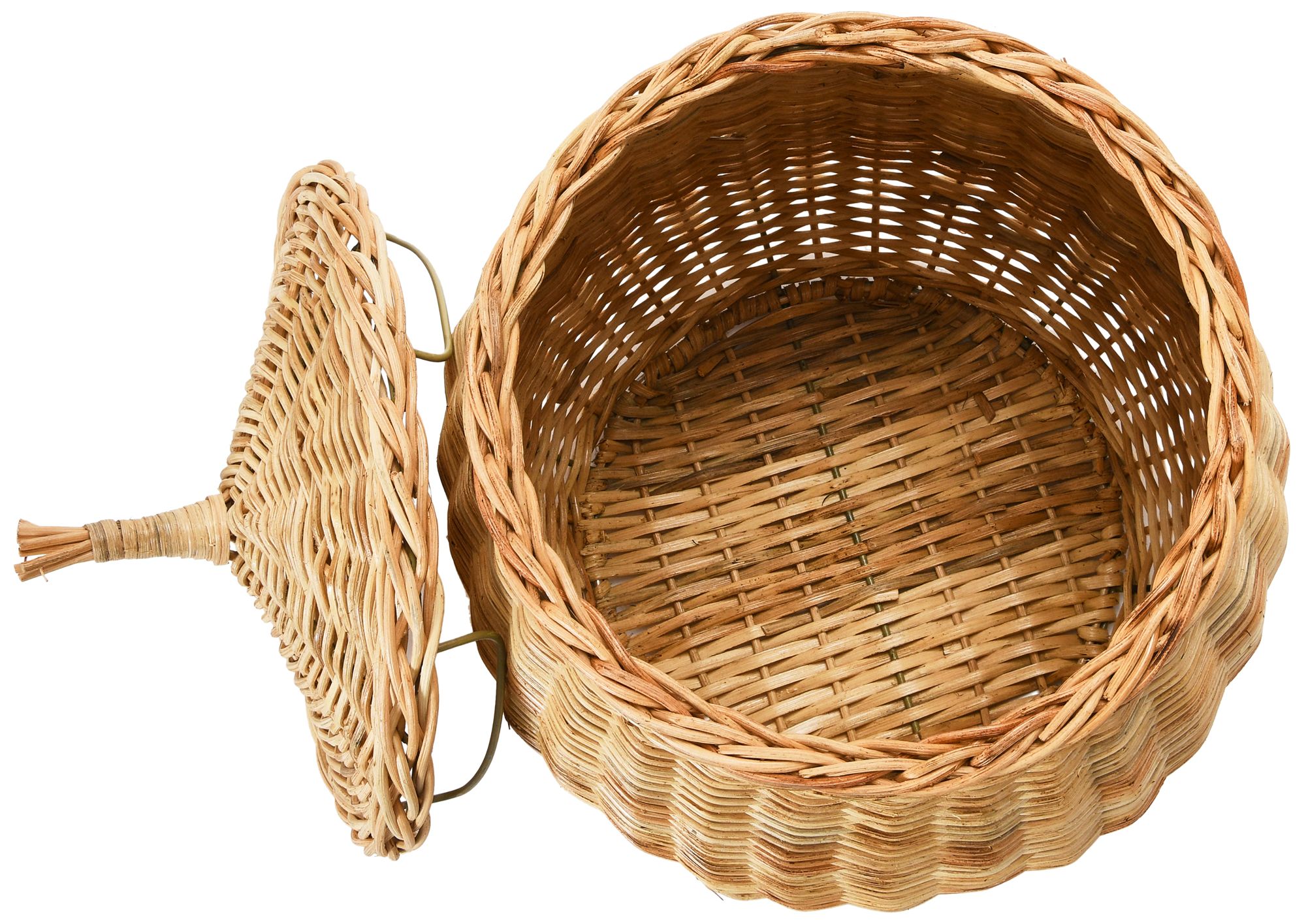 Image 3 Hand-Woven Wicker Basket Storage with Lids, Natural, Set of 2 more views