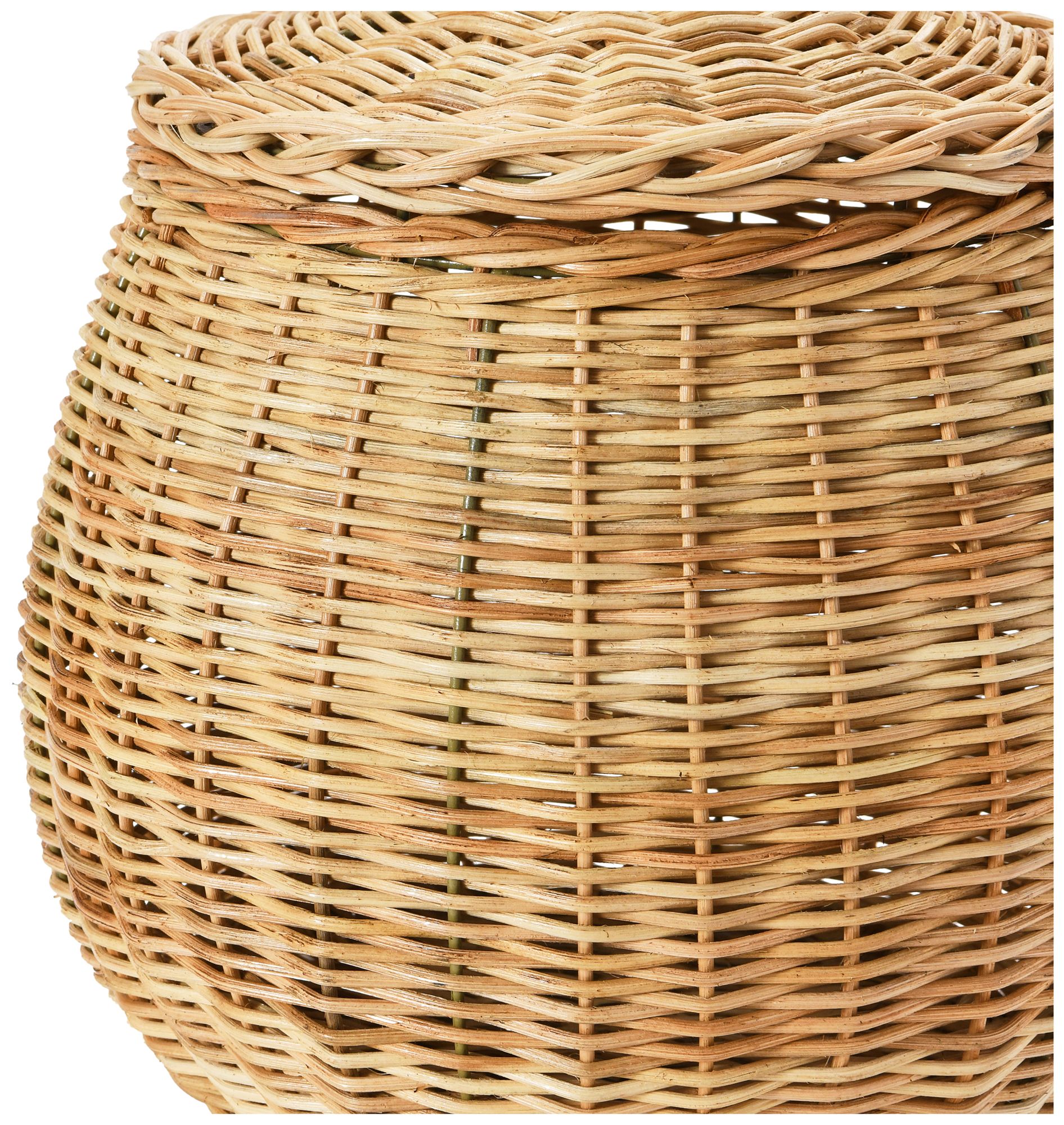Image 4 Hand-Woven Wicker Basket Storage with Lids, Natural, Set of 2 more views