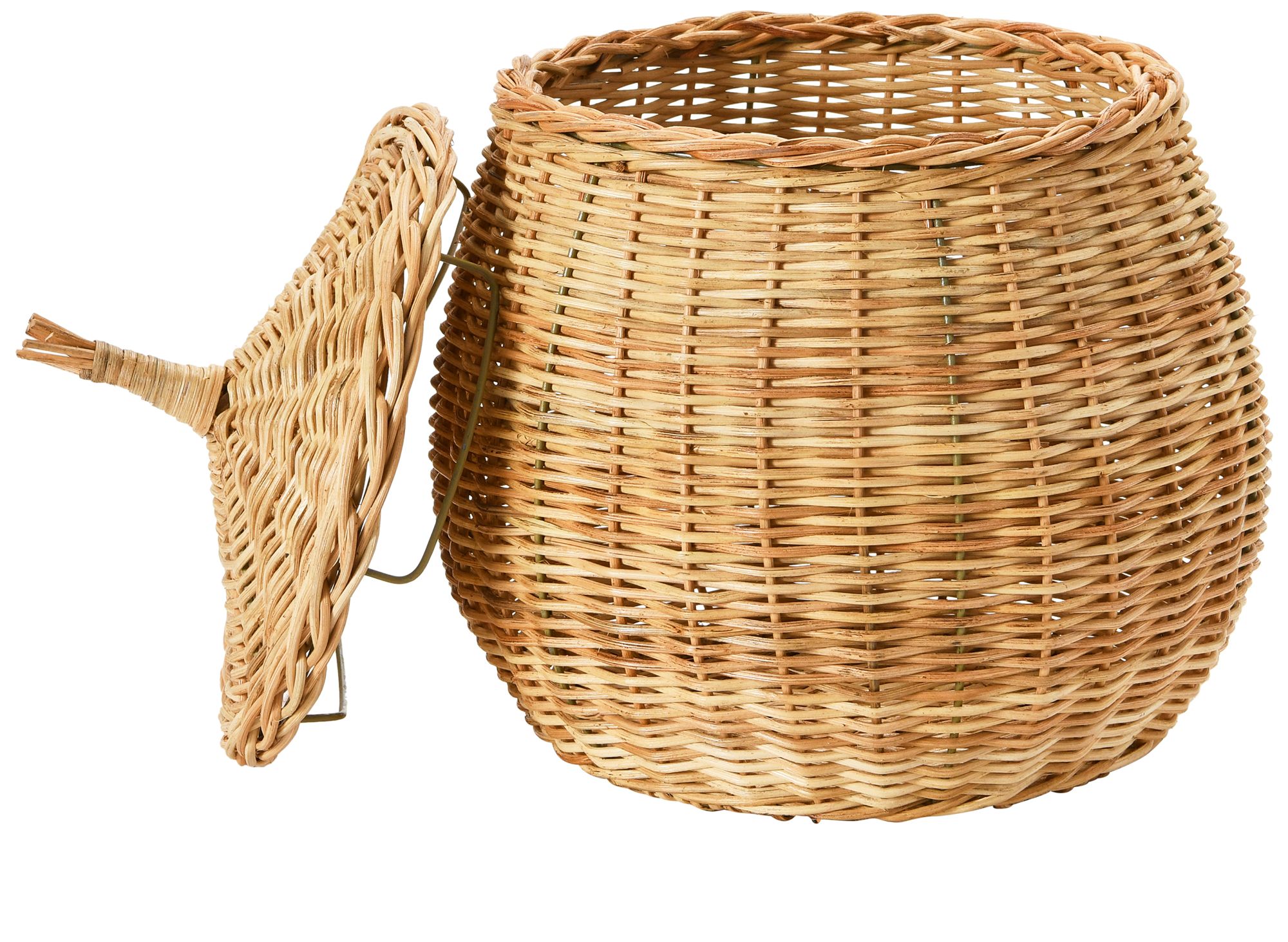 Image 5 Hand-Woven Wicker Basket Storage with Lids, Natural, Set of 2 more views