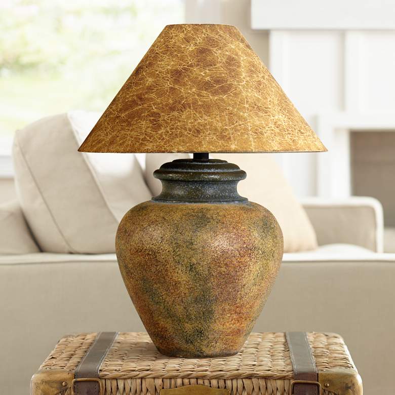 Image 1 Handcrafted Southwest Terra Cotta Table Lamp