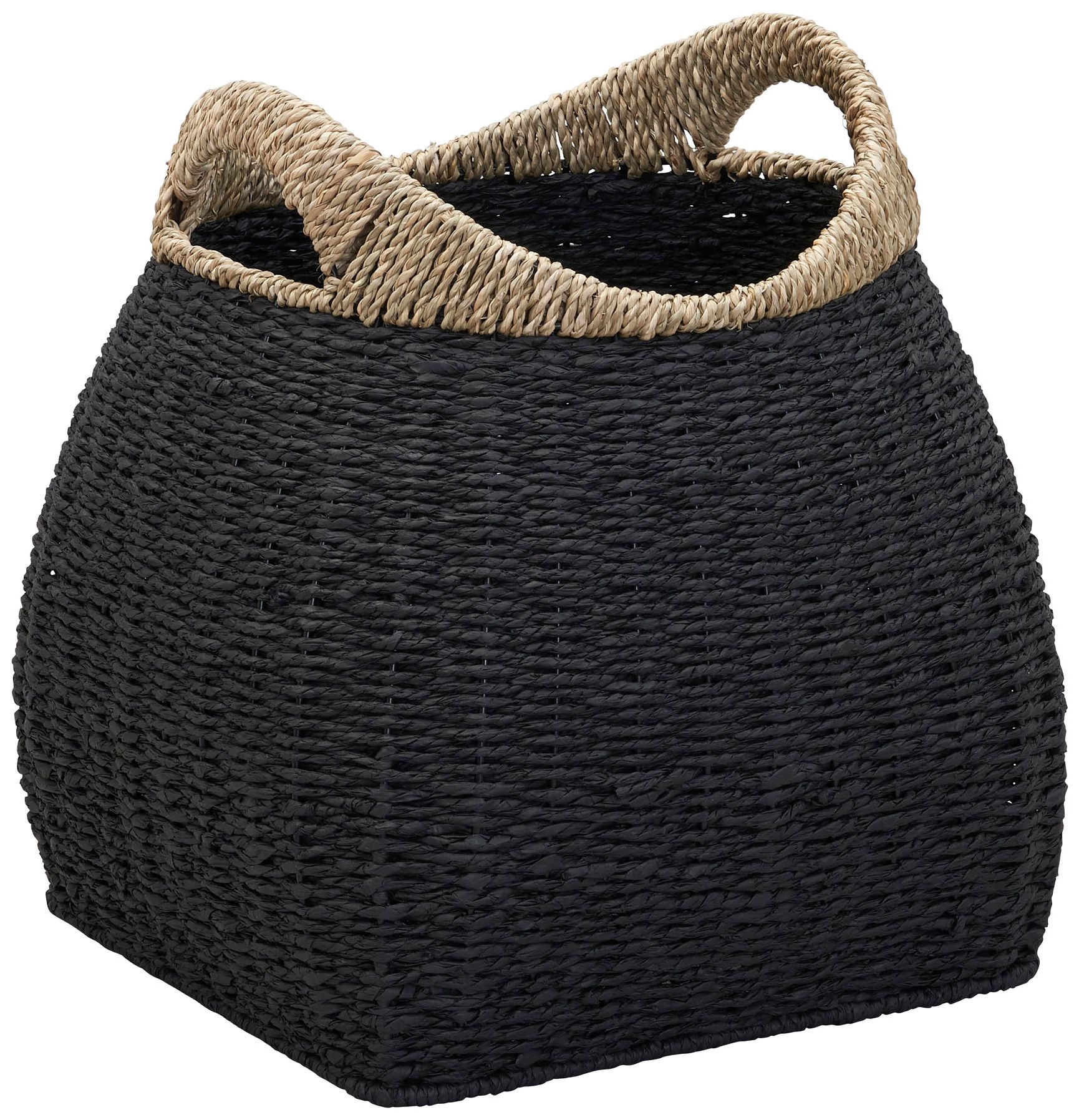 Image 2 Handled Basket, Two Tone Seagrass and Paper Rope