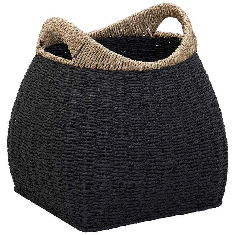 Image 2 Handled Basket, Two Tone Seagrass and Paper Rope