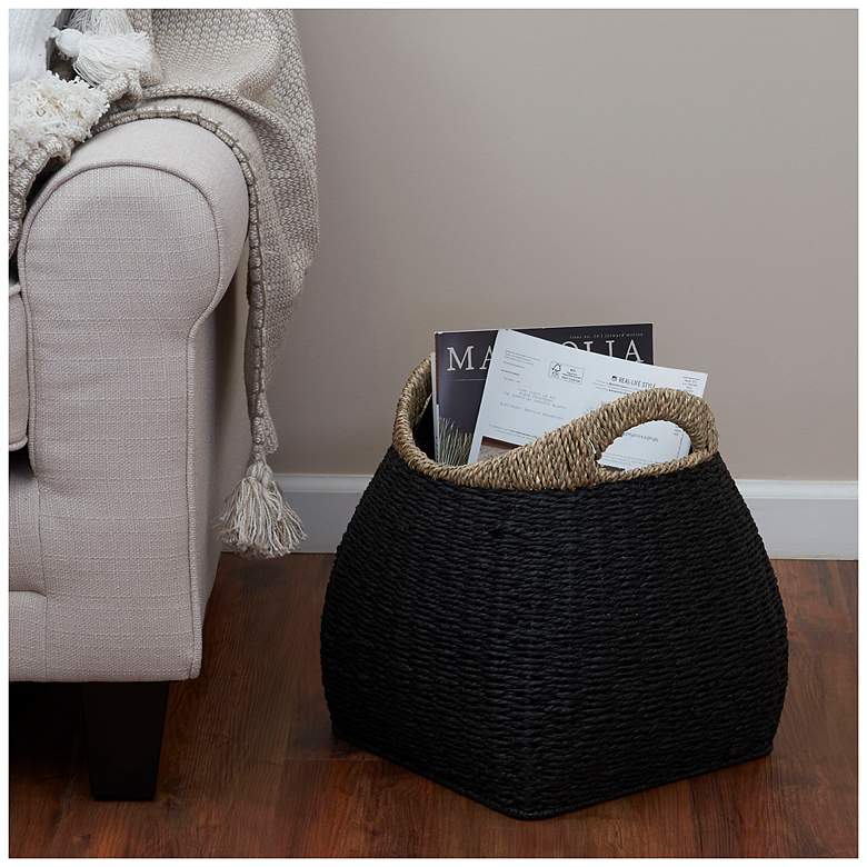 Image 5 Handled Basket, Two Tone Seagrass and Paper Rope more views