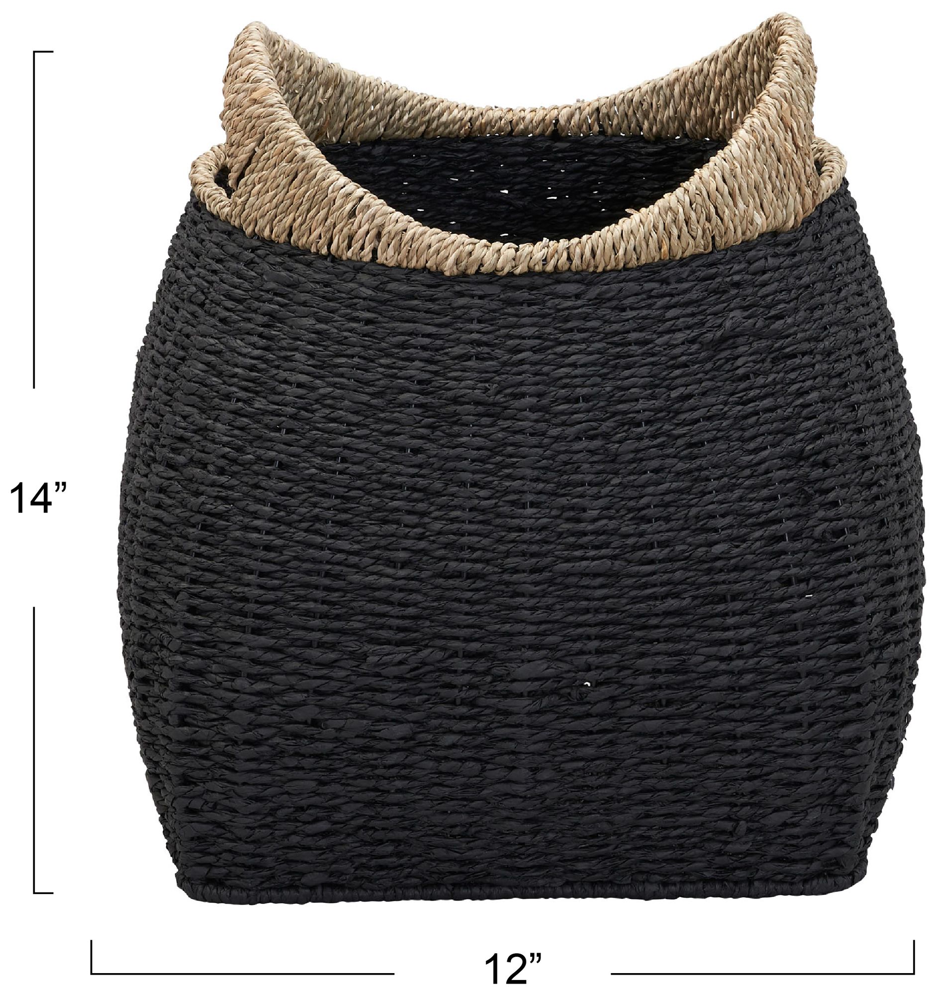 Image 6 Handled Basket, Two Tone Seagrass and Paper Rope more views