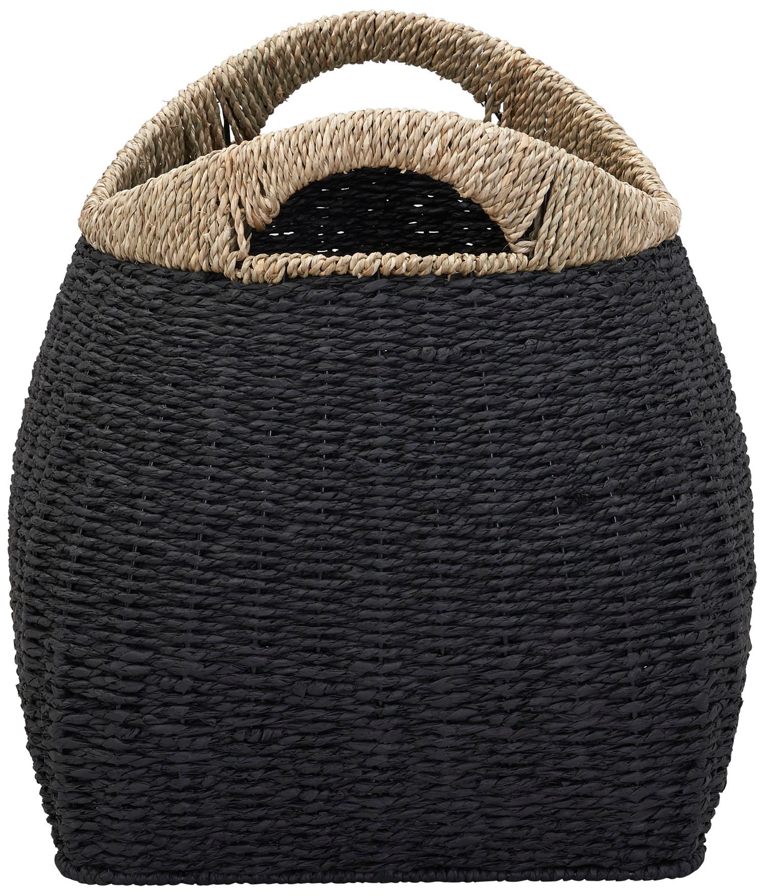 Handled Basket, Two Tone Seagrass and Paper Rope
