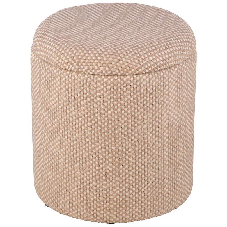 Image 2 Handwoven Apollo Jute Check Storage Ottoman more views