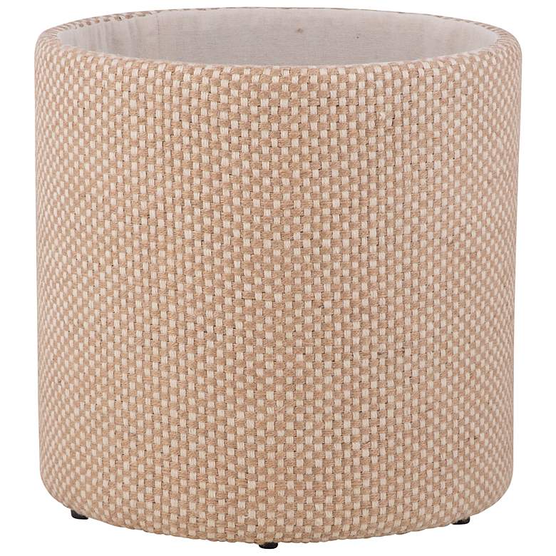 Image 4 Handwoven Apollo Jute Check Storage Ottoman more views