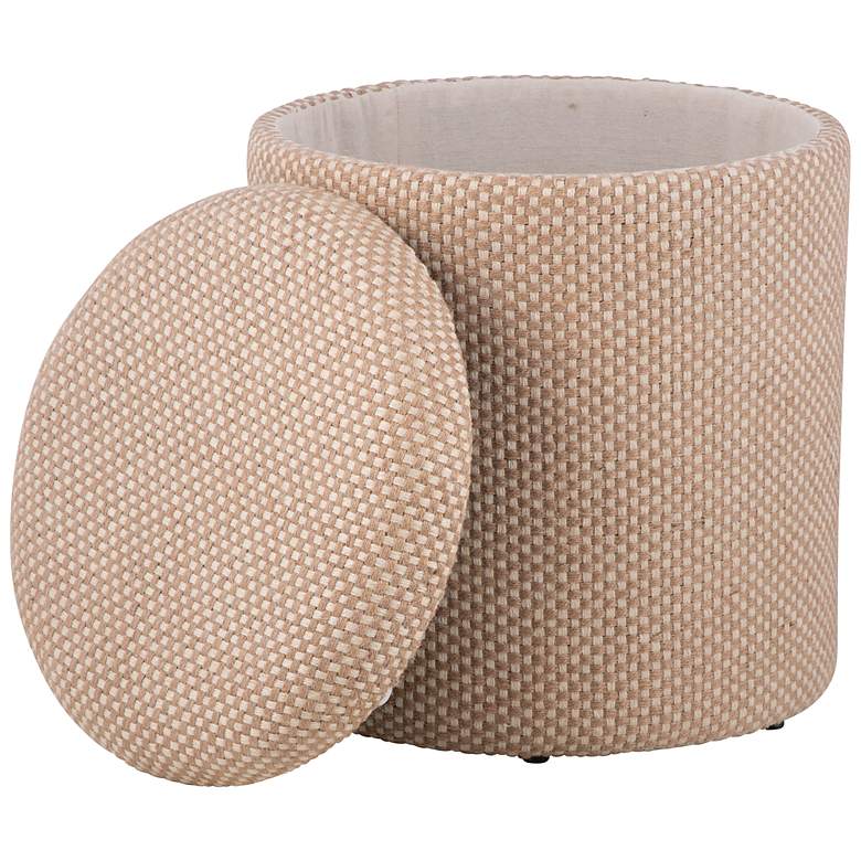 Image 6 Handwoven Apollo Jute Check Storage Ottoman more views