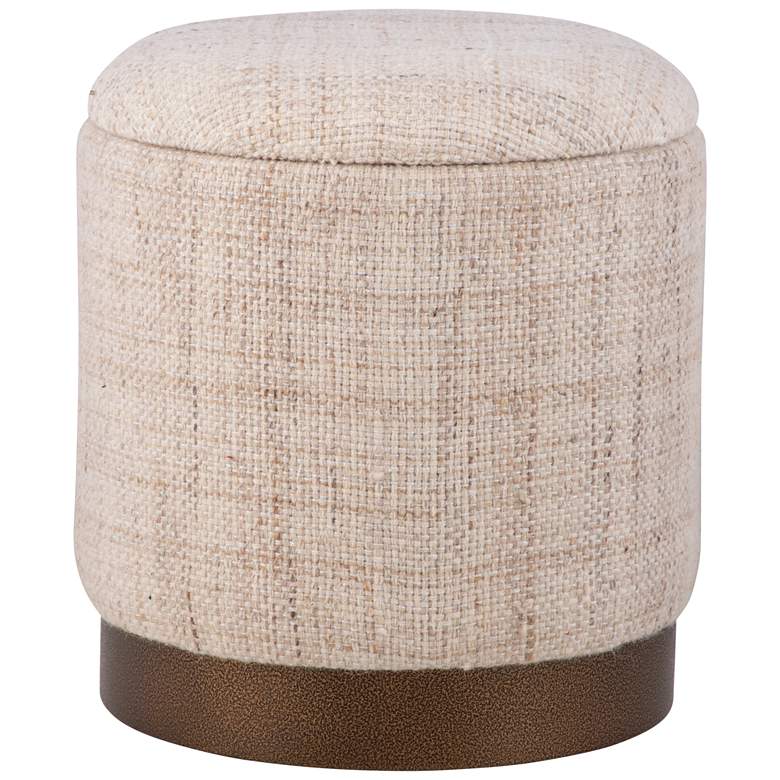 Image 1 Handwoven Boreas Hammered Metal Storage Ottoman