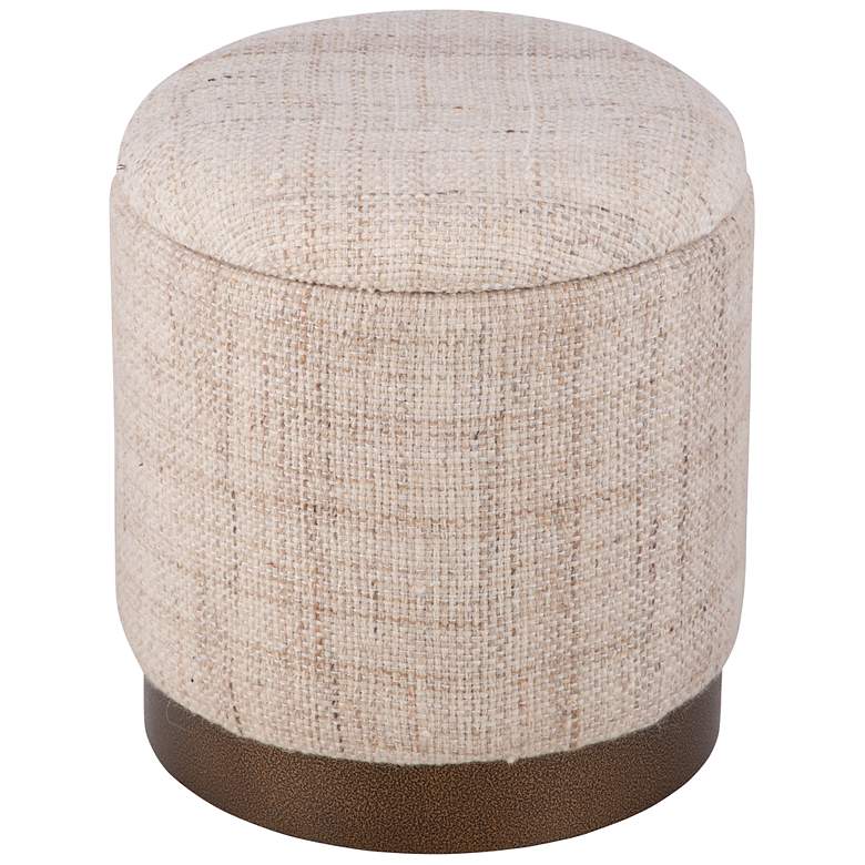 Image 2 Handwoven Boreas Hammered Metal Storage Ottoman more views