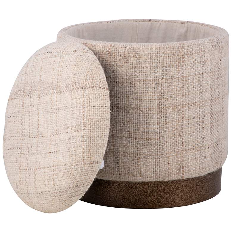 Image 5 Handwoven Boreas Hammered Metal Storage Ottoman more views