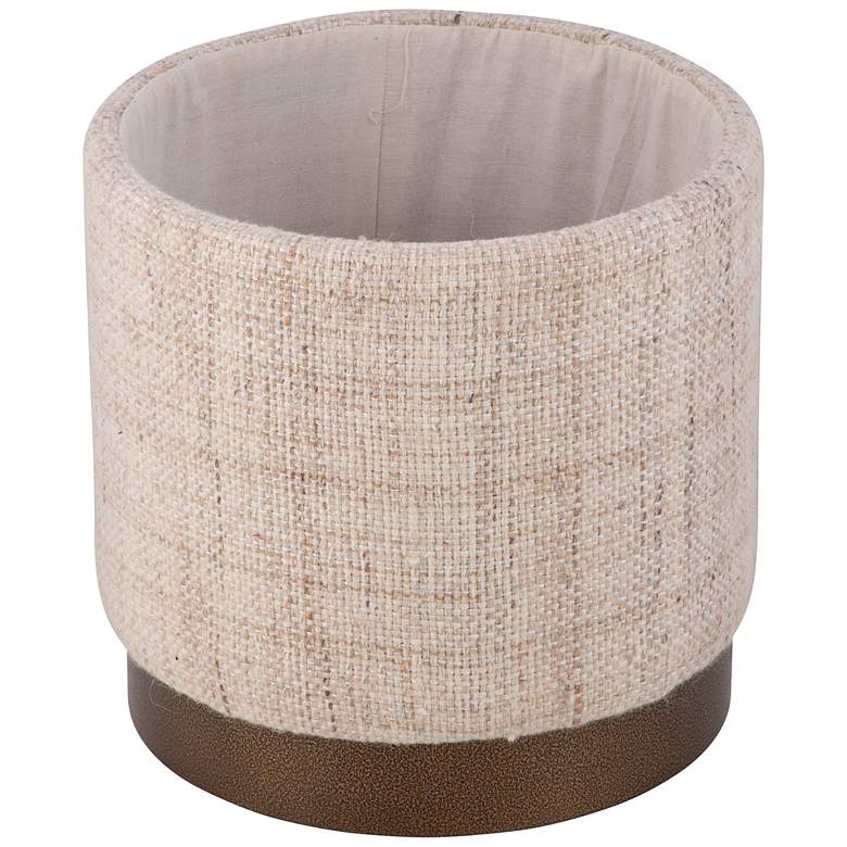 Image 7 Handwoven Boreas Hammered Metal Storage Ottoman more views