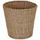 Handwoven Cattail Wicker Waste Basket