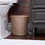 1_Handwoven Cattail Wicker Waste Basket