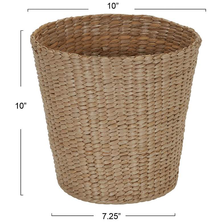 Image 3 Handwoven Cattail Wicker Waste Basket more views