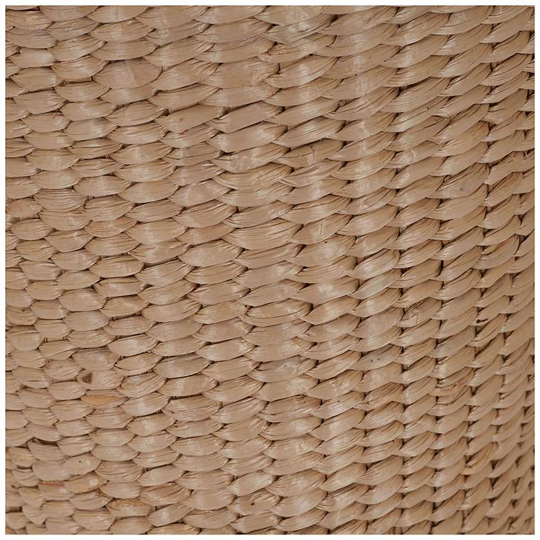 Image 6 Handwoven Cattail Wicker Waste Basket more views