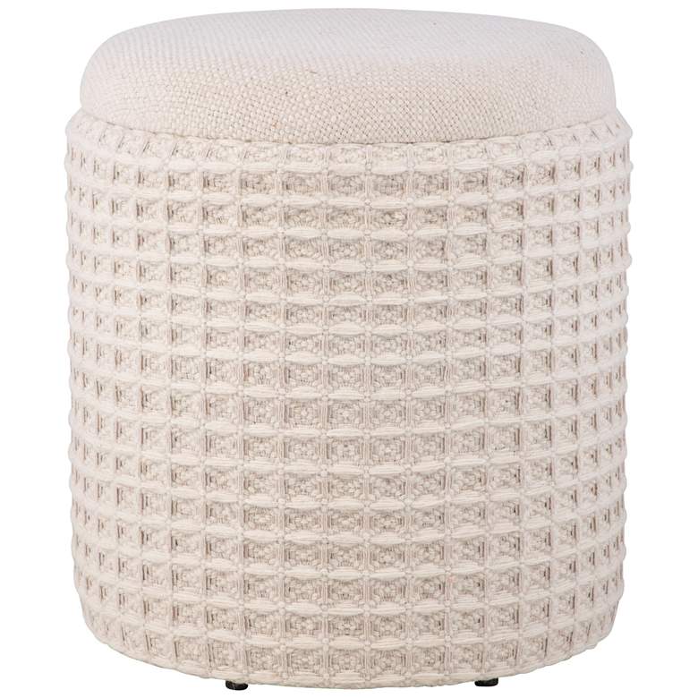 Image 1 Handwoven Chronos Waffle Cream Storage Ottoman