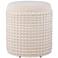 Handwoven Chronos Waffle Cream Storage Ottoman