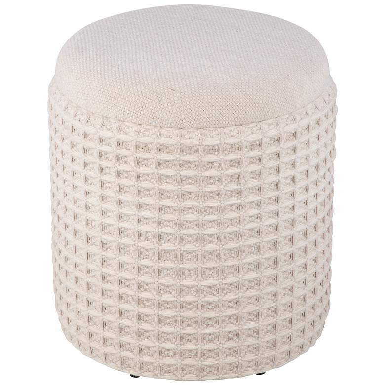 Image 2 Handwoven Chronos Waffle Cream Storage Ottoman more views