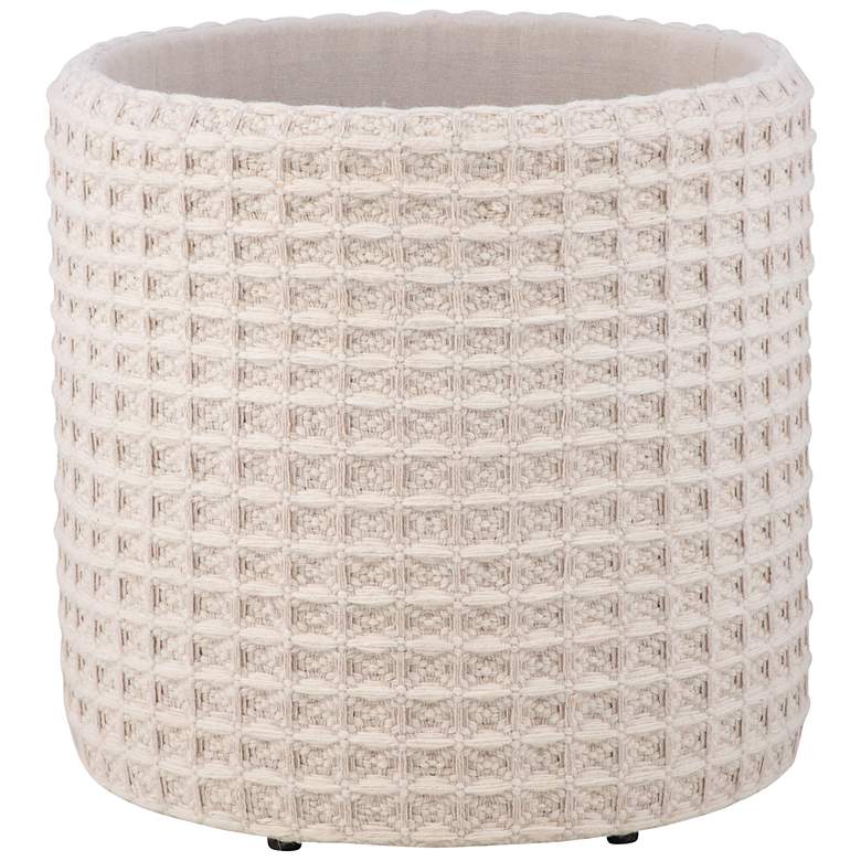 Image 5 Handwoven Chronos Waffle Cream Storage Ottoman more views