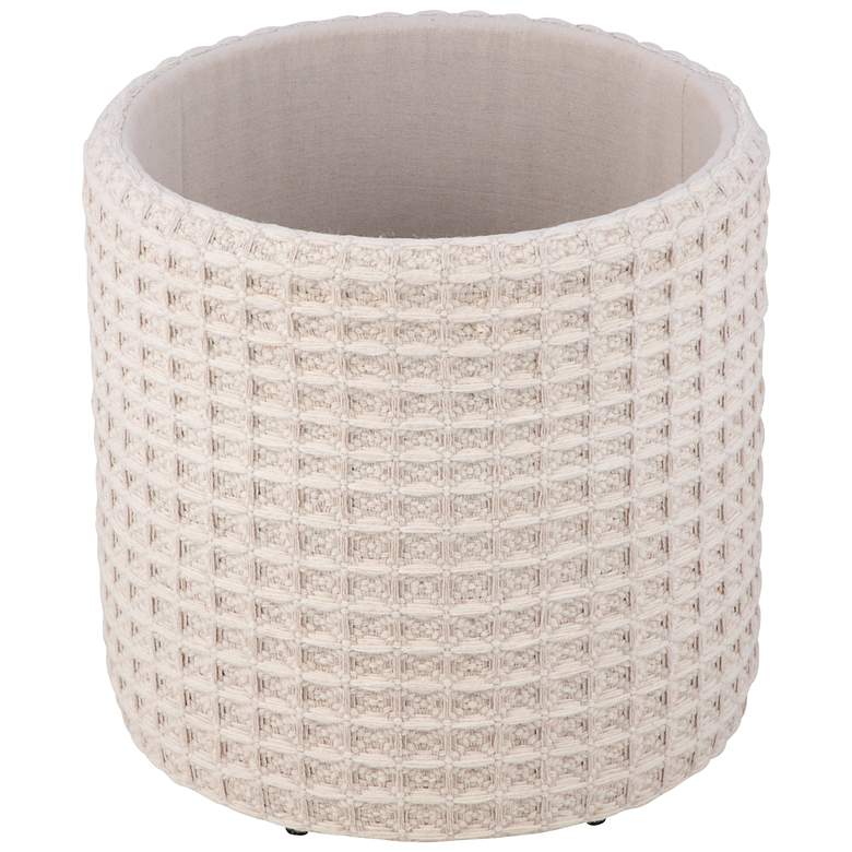 Image 6 Handwoven Chronos Waffle Cream Storage Ottoman more views