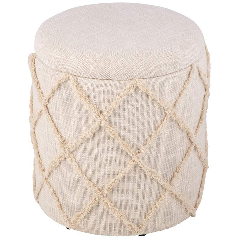 Image 1 Handwoven Eros X Solid Fabric Storage Ottoman