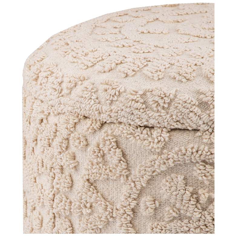Image 3 Handwoven Helios Cream Sunburst Storage Ottoman more views