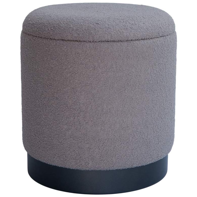 Image 1 Handwoven Hephaestus Silver Boucle Storage Ottoman