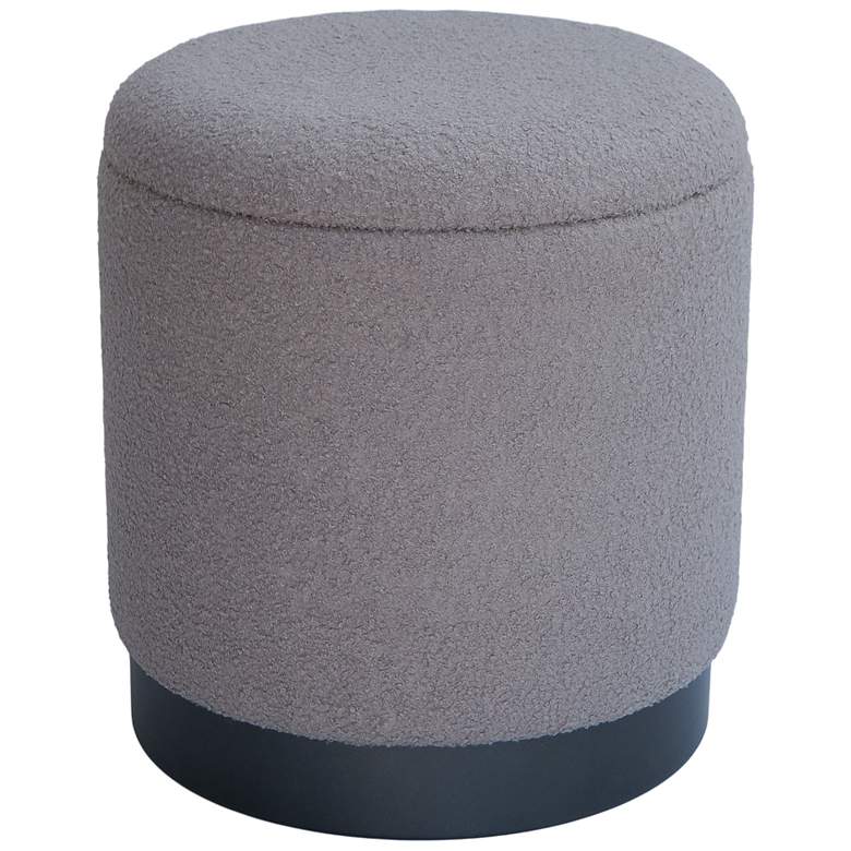 Image 2 Handwoven Hephaestus Silver Boucle Storage Ottoman more views
