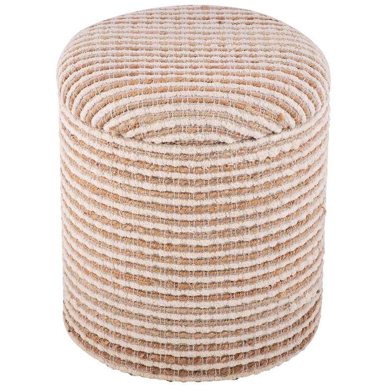 Image 2 Handwoven Heracles Cotton Jute Stripe Storage Ottoman more views