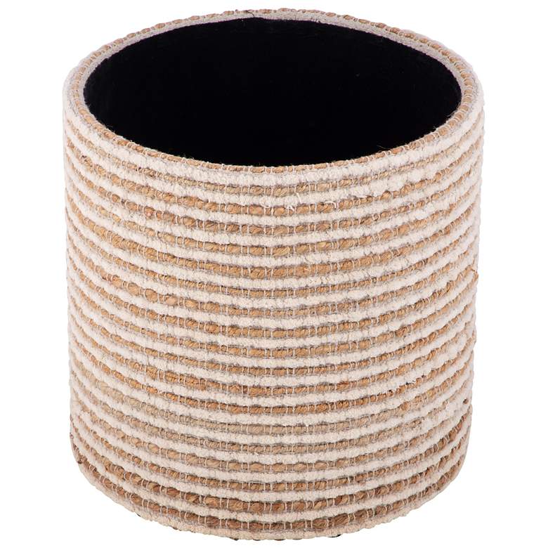 Image 4 Handwoven Heracles Cotton Jute Stripe Storage Ottoman more views