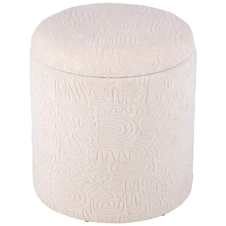 Image 2 Handwoven Hermes Solid Fabric Storage Ottoman more views