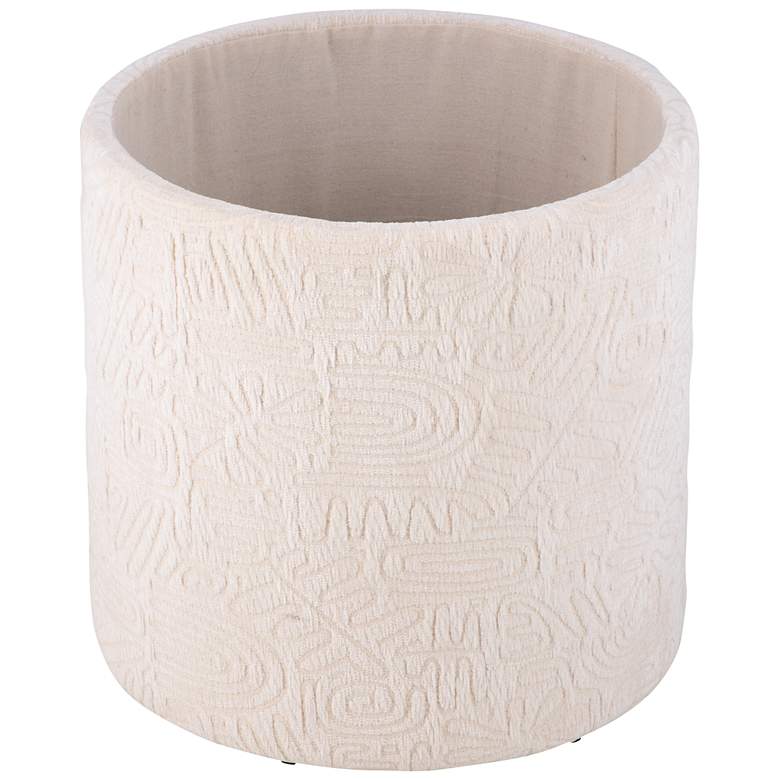 Image 5 Handwoven Hermes Solid Fabric Storage Ottoman more views