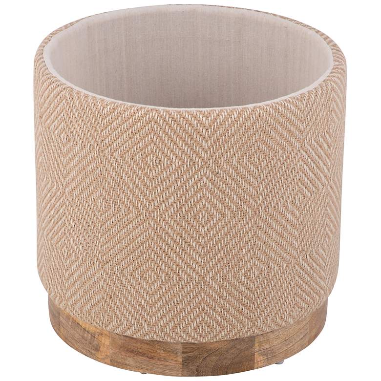 Image 5 Handwoven Hesperus Diamond Jute Wood Base Storage Ottoman more views