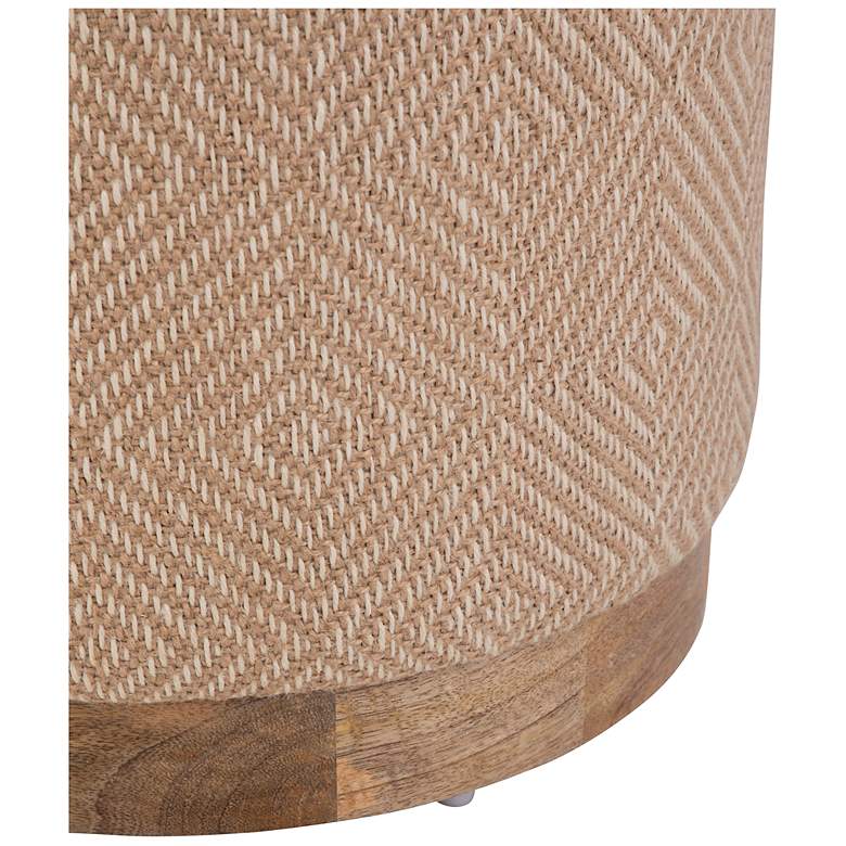 Image 7 Handwoven Hesperus Diamond Jute Wood Base Storage Ottoman more views