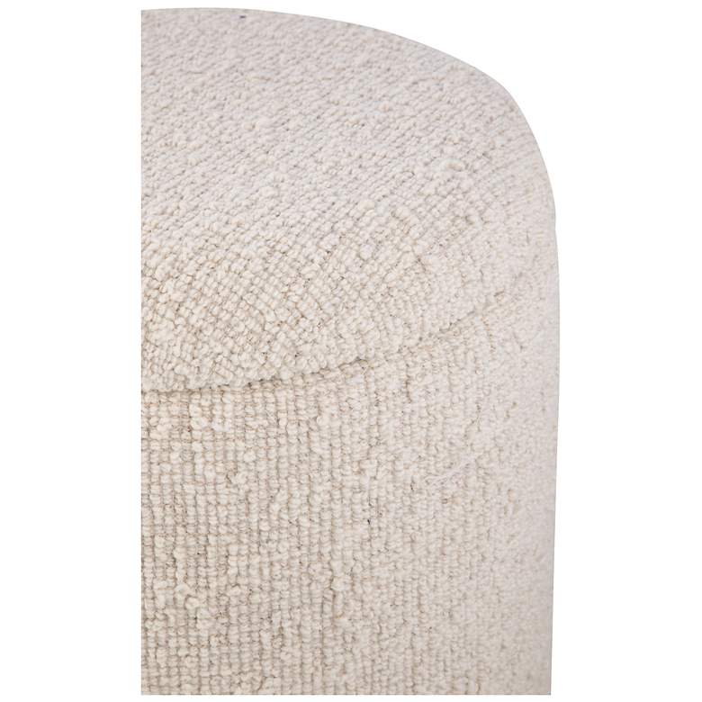 Image 3 Handwoven Hestia Round Wood Base Storage Ottoman more views