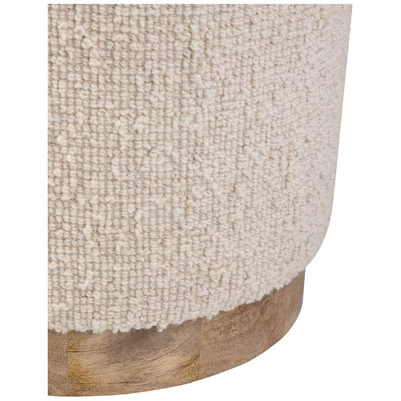 Image 4 Handwoven Hestia Round Wood Base Storage Ottoman more views