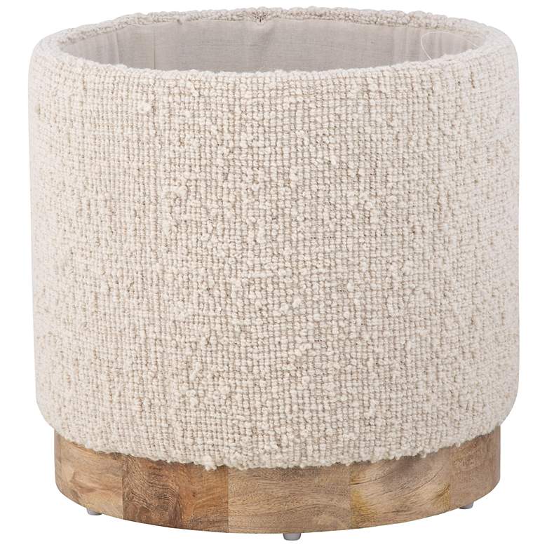 Image 6 Handwoven Hestia Round Wood Base Storage Ottoman more views