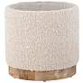 Handwoven Hestia Round Wood Base Storage Ottoman