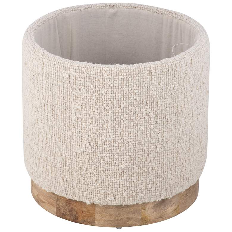 Image 7 Handwoven Hestia Round Wood Base Storage Ottoman more views