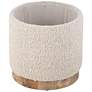 Handwoven Hestia Round Wood Base Storage Ottoman